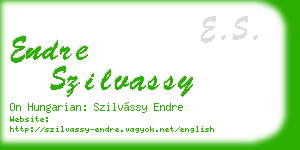 endre szilvassy business card