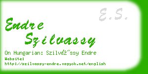 endre szilvassy business card